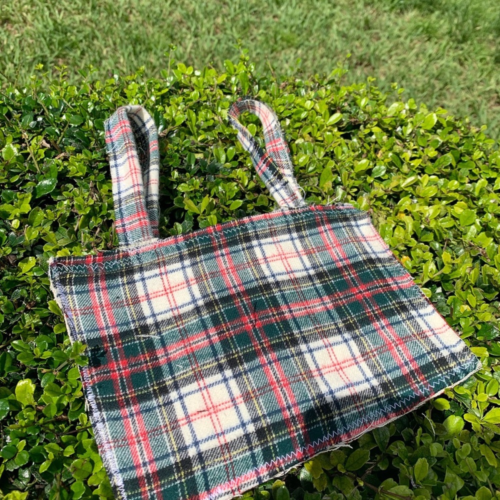 vintage plaid handbag